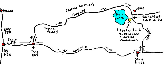 Map to Rock Lake